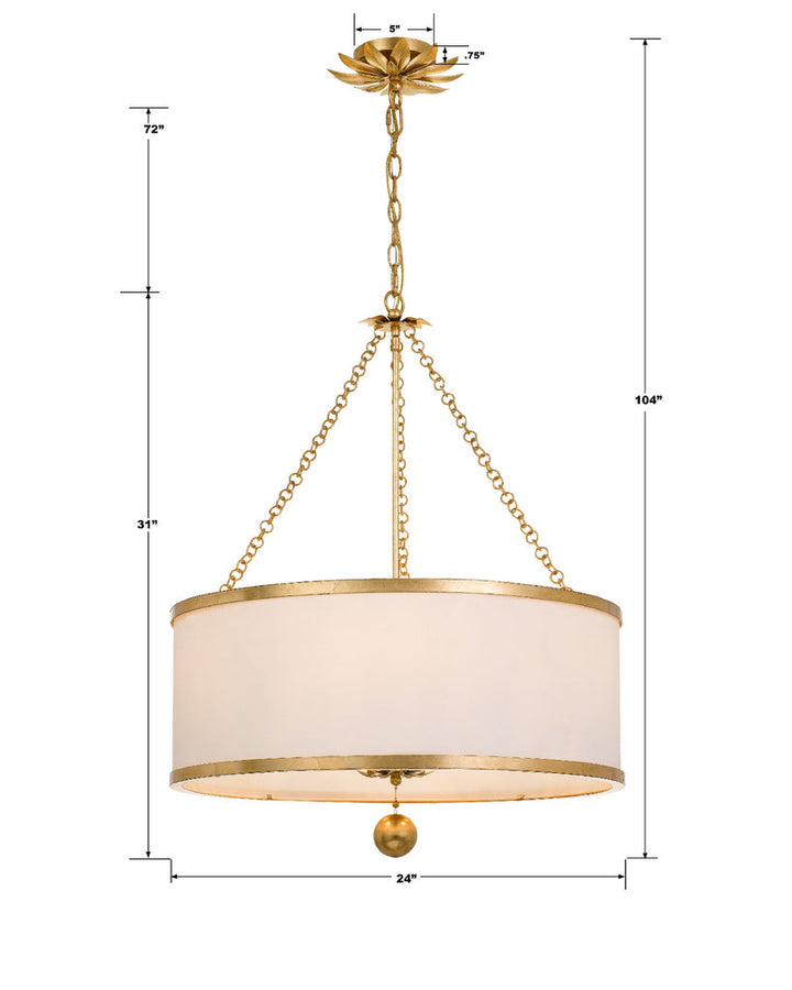 Crystorama Crystorama Broche 6 Light Antique Gold Chandelier