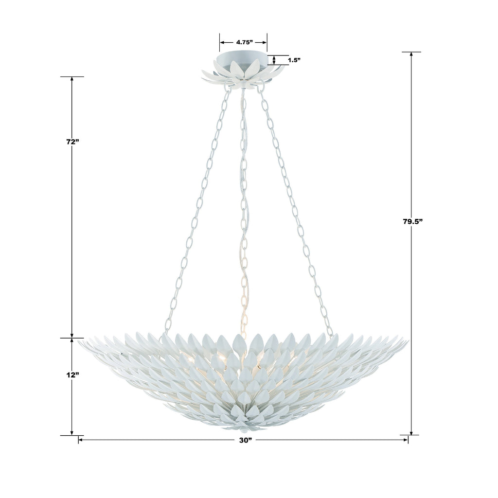 Crystorama Crystorama Broche 8 Light Matte White Chandelier