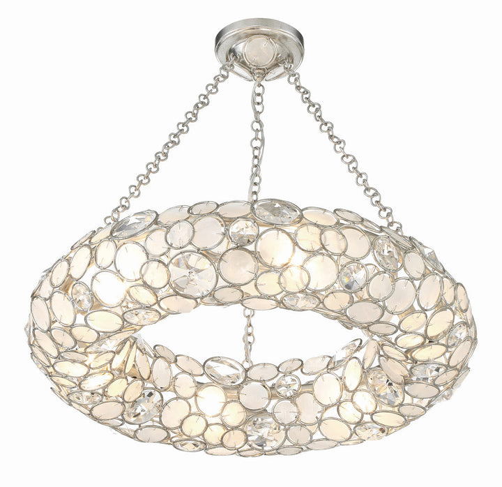Crystorama Crystorama Palla 6 Light Antique Silver Chandelier