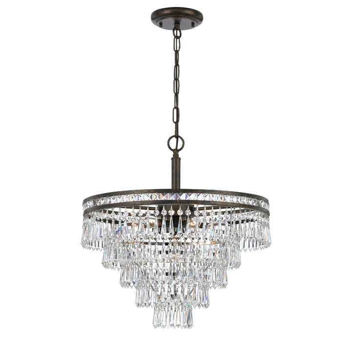 Crystorama Crystorama Mercer 7 Light Hand Cut Crystal English Bronze Chandelier