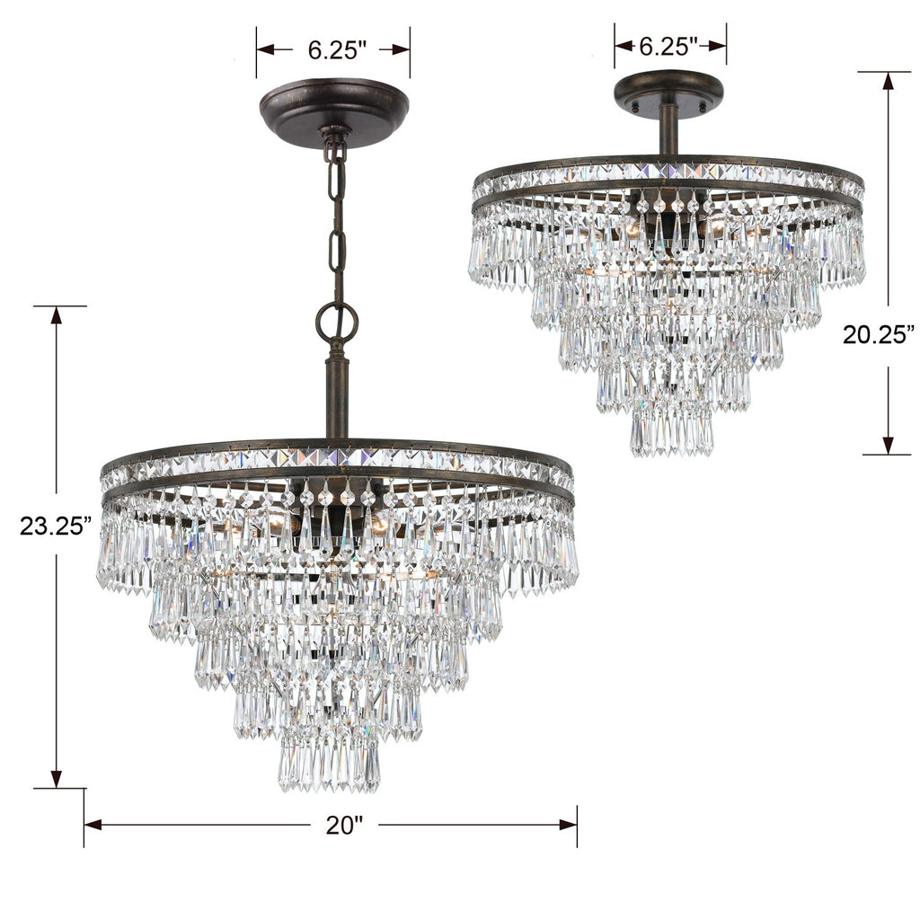 Crystorama Crystorama Mercer 7 Light Hand Cut Crystal English Bronze Chandelier