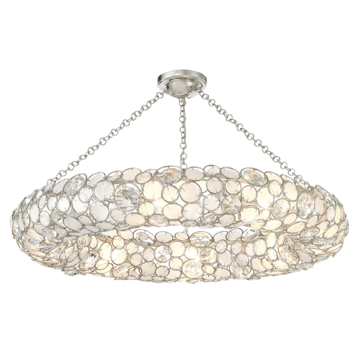 Crystorama Crystorama Palla 8 Light Antique Silver Semi Flush Mount