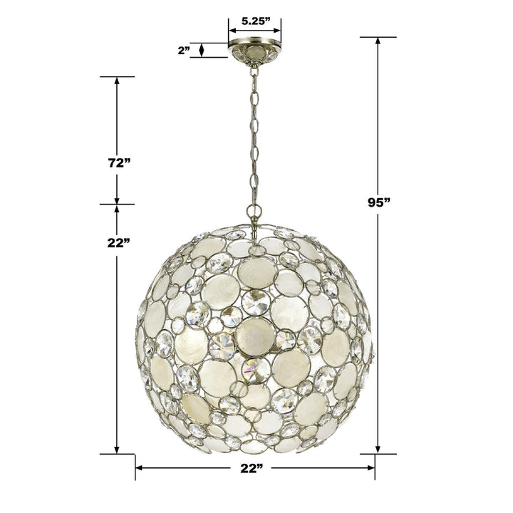Crystorama Crystorama Palla 6 Light Antique Silver Sphere Chandelier