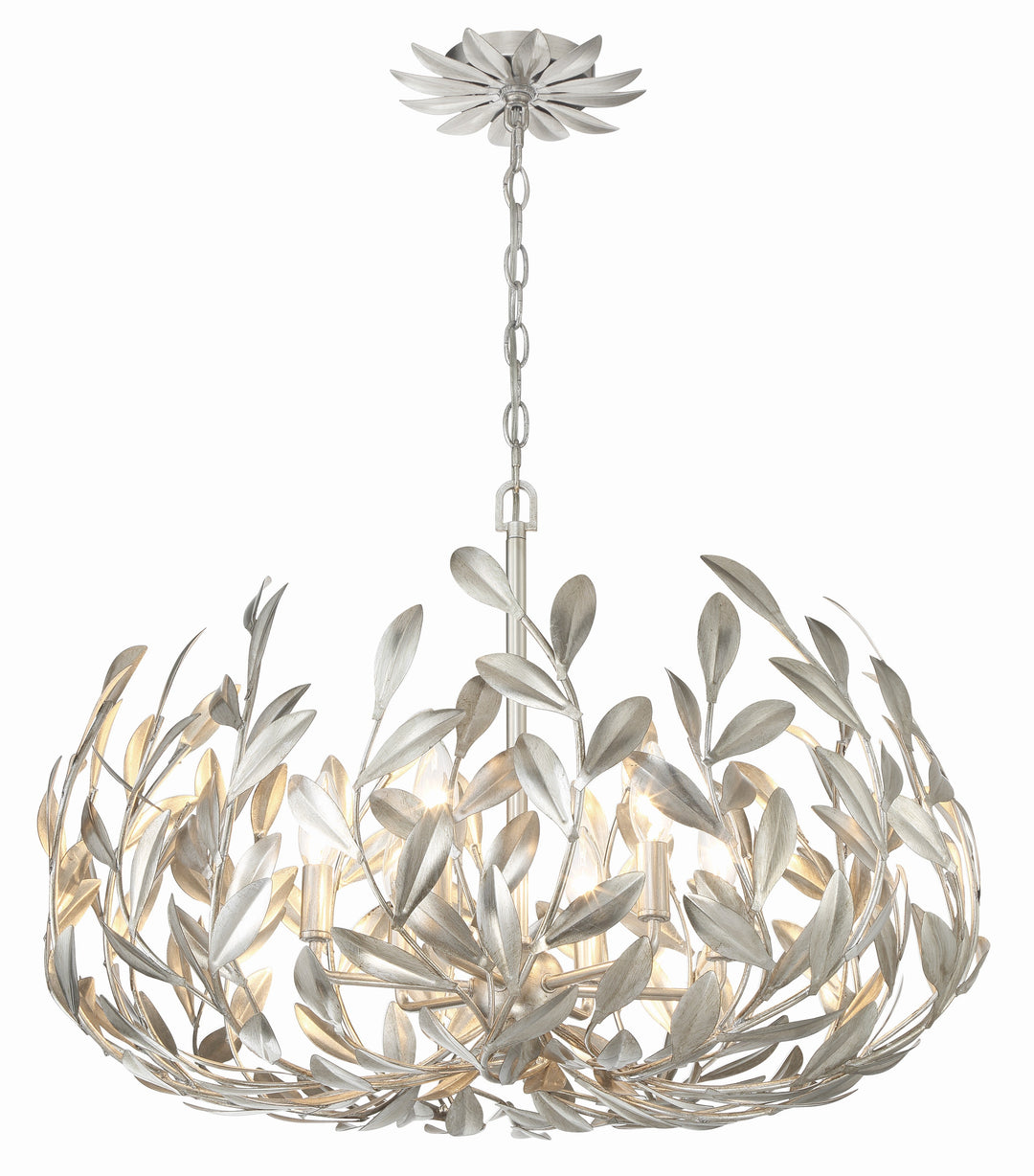 Crystorama Crystorama Broche 6 Light Antique Silver Chandelier