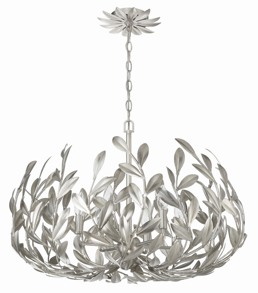 Crystorama Crystorama Broche 6 Light Antique Silver Chandelier