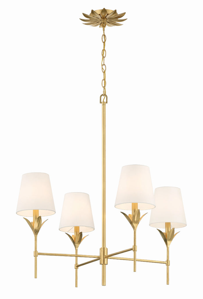Crystorama Crystorama Broche 4 Light Antique Gold Chandelier