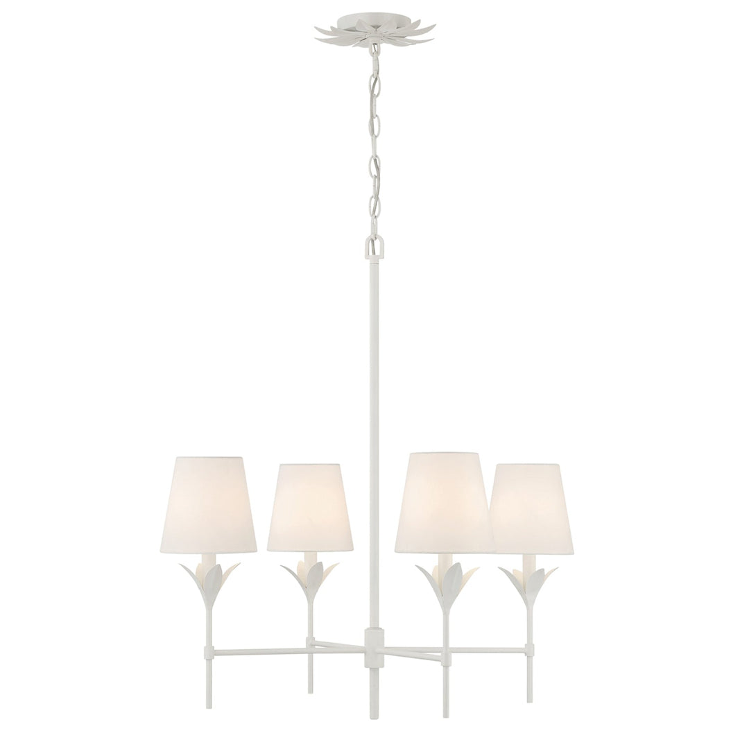 Crystorama Crystorama Broche 4 Light Matte White Chandelier
