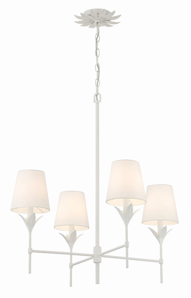 Crystorama Crystorama Broche 4 Light Matte White Chandelier