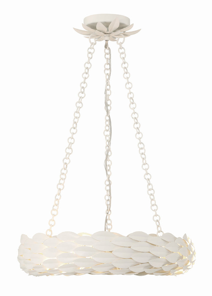 Crystorama Crystorama Broche 6 Light Matte White Chandelier