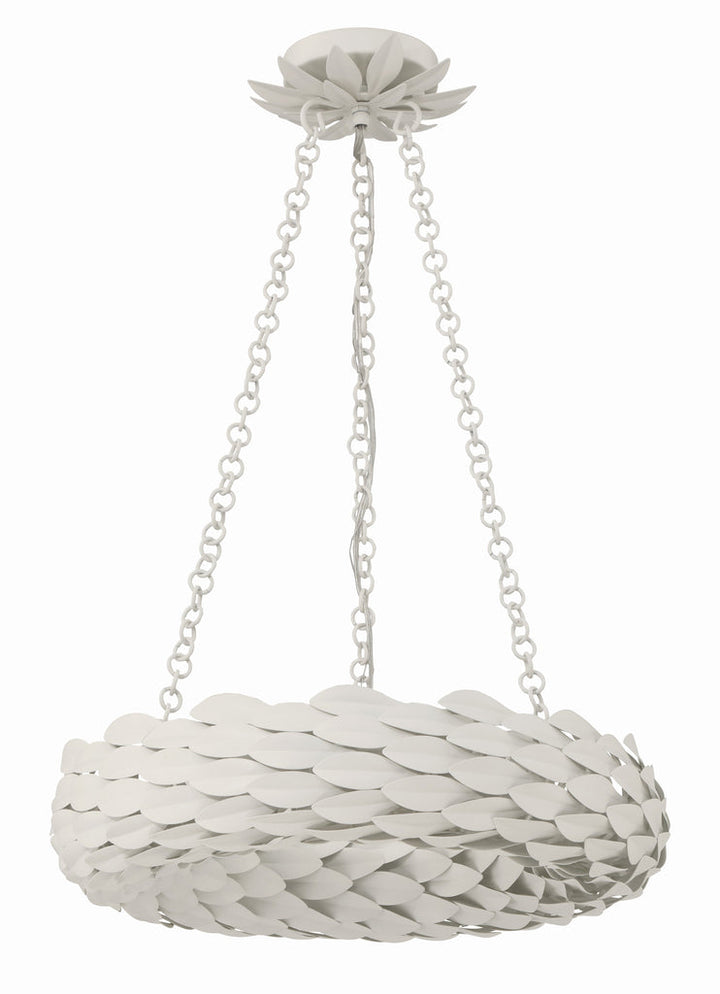 Crystorama Crystorama Broche 6 Light Matte White Chandelier