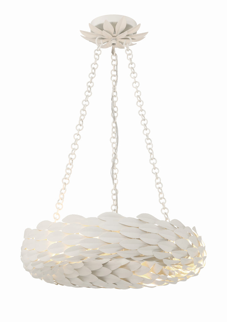 Crystorama Crystorama Broche 6 Light Matte White Chandelier