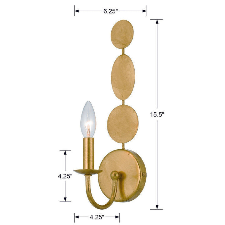 Crystorama Crystorama Layla 1 Light Antique Gold Sconce