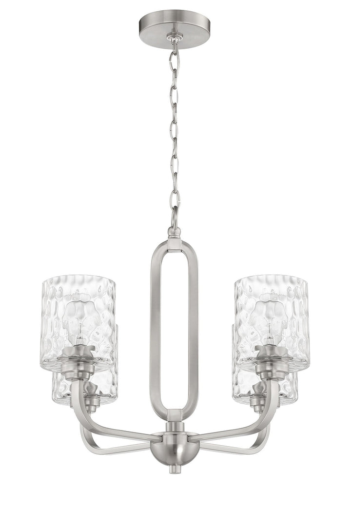 ##Antique Hardware## Collins 4 Light Chandelier in Brushed Polished Nickel
