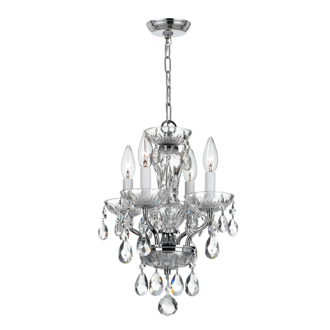 Crystorama Crystorama Traditional Crystal 4 Light Hand Cut Crystal Polished Chrome Mini Chandelier
