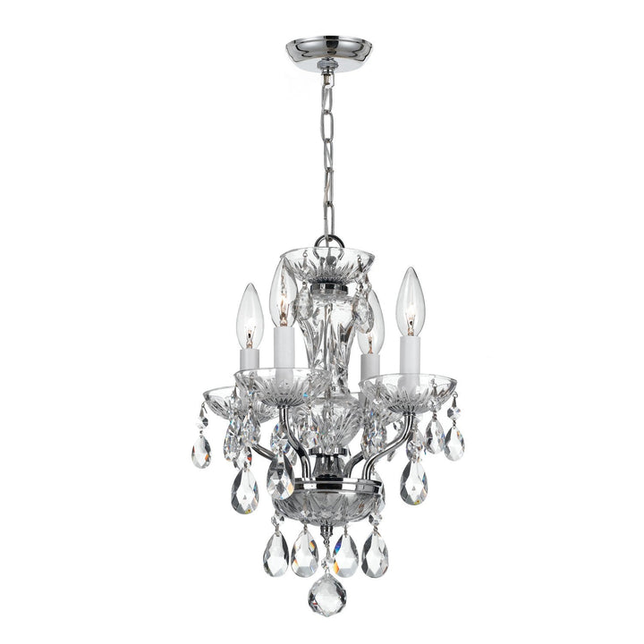 Crystorama Crystorama Traditional Crystal 4 Light Hand Cut Crystal Polished Chrome Mini Chandelier