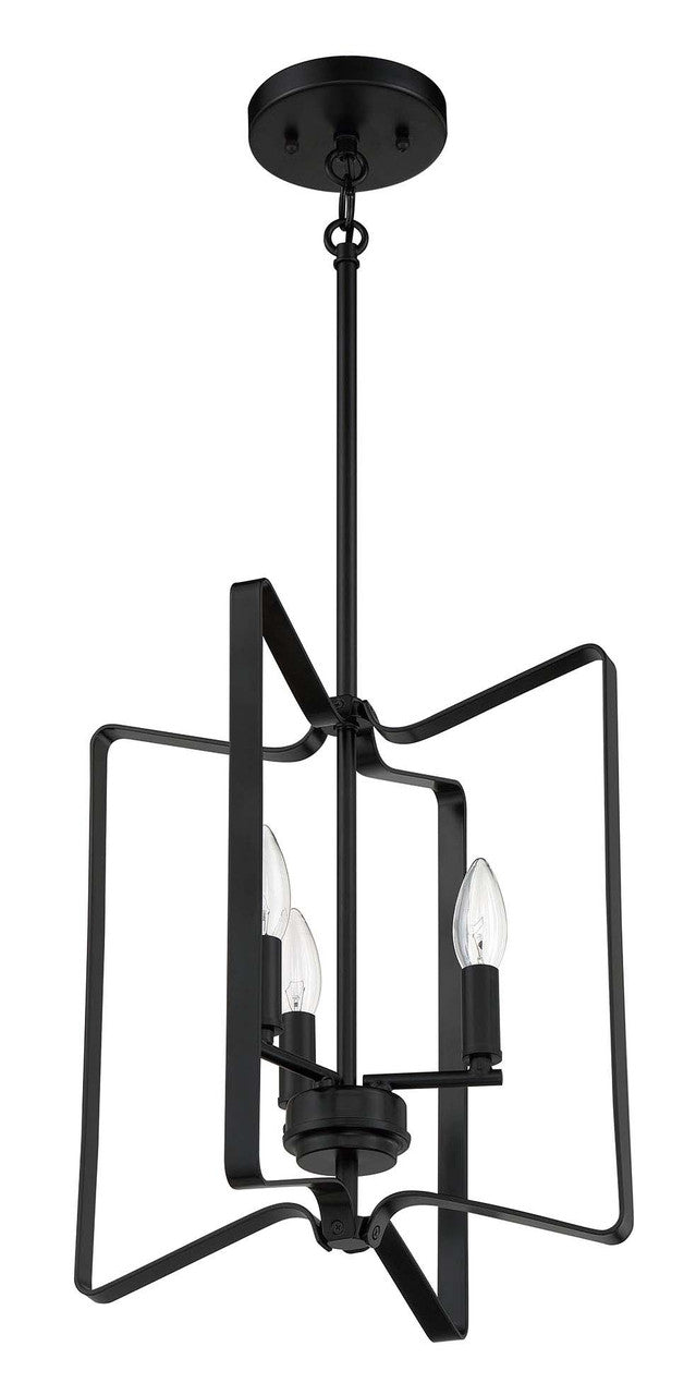 Shayna 3 Light Foyer in Flat Black