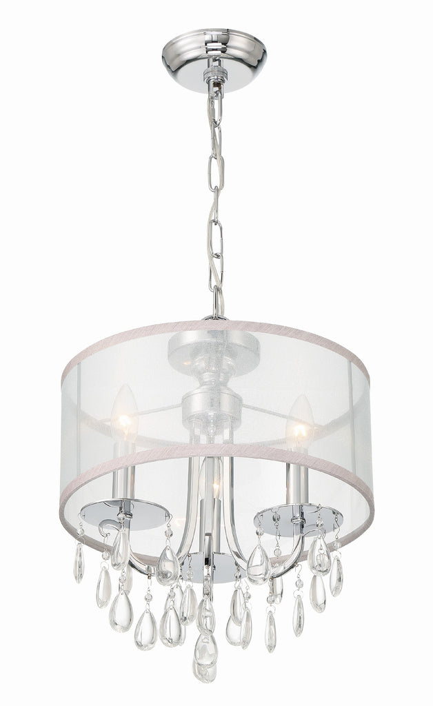 Crystorama Crystorama Hampton 3 Light Polished Chrome Clear Crystal Drum Shade Mini Chandelier