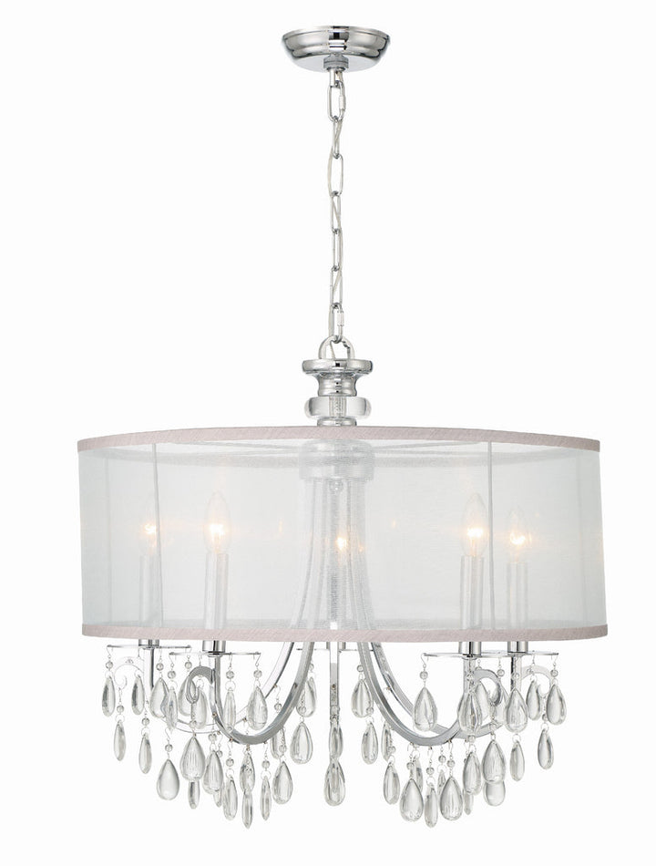 Crystorama Crystorama Hampton 5 Light Drum Shade Polished Chrome Chandelier