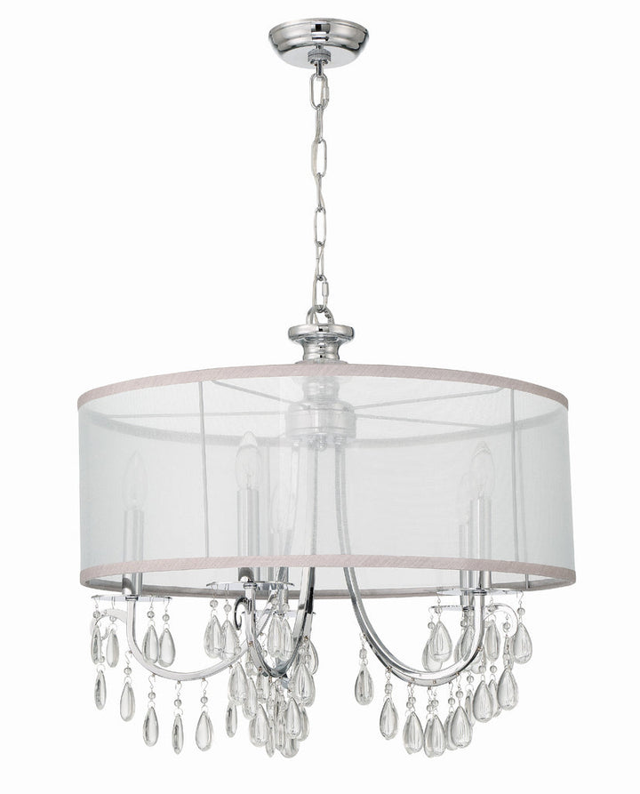 Crystorama Crystorama Hampton 5 Light Drum Shade Polished Chrome Chandelier