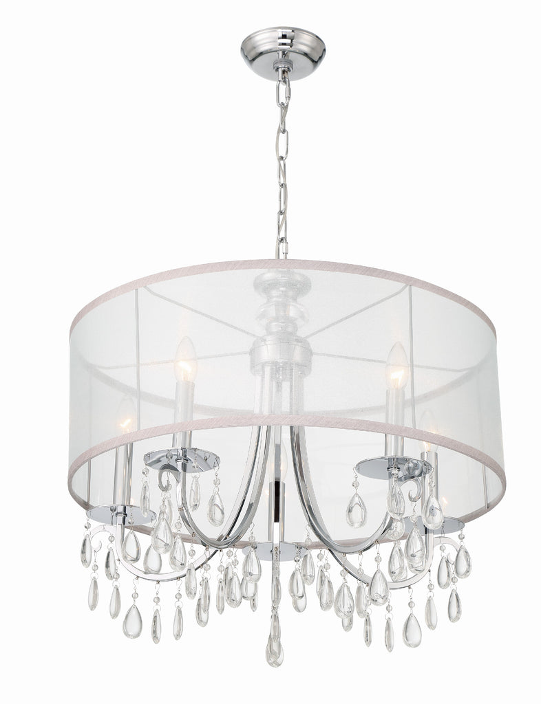 Crystorama Crystorama Hampton 5 Light Drum Shade Polished Chrome Chandelier