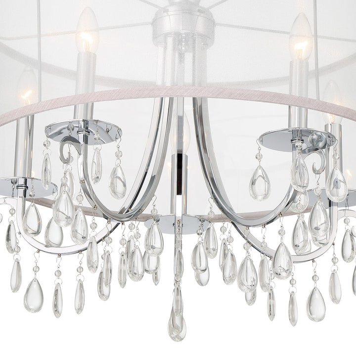 Crystorama Crystorama Hampton 5 Light Drum Shade Polished Chrome Chandelier