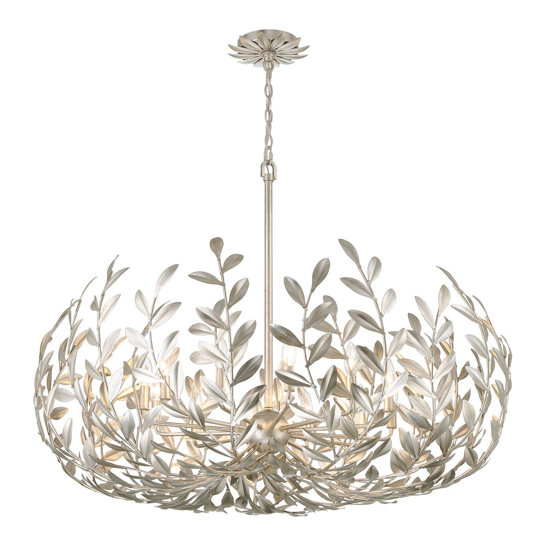 Crystorama Crystorama Broche 12 Light Antique Silver Chandelier
