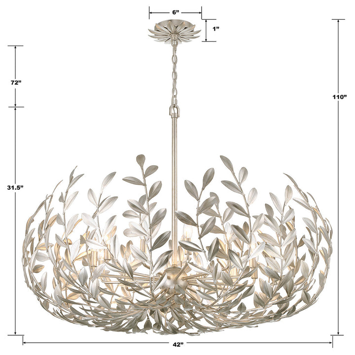 Crystorama Crystorama Broche 12 Light Antique Silver Chandelier