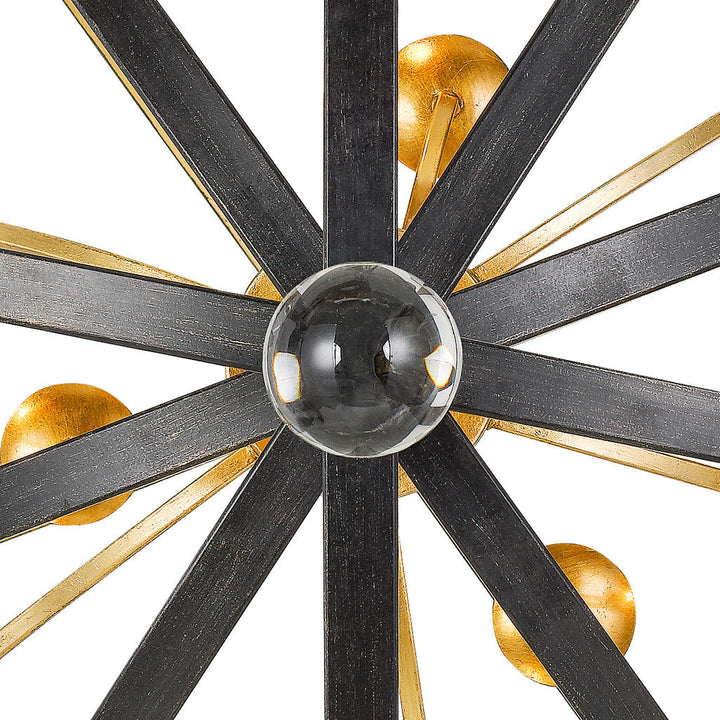 Crystorama Crystorama Luna 9 Light English Bronze + Antique Gold Chandelier