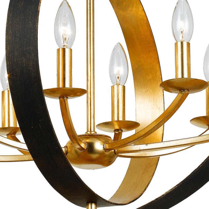 Crystorama Crystorama Luna 8 Light English Bronze + Antique Gold Oval Chandelier