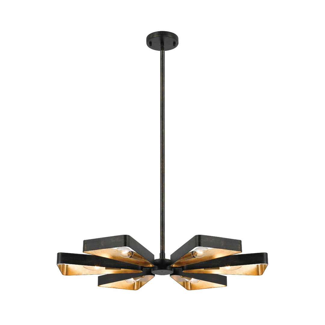 Crystorama Crystorama Luna 6 Light English Bronze + Antique Gold Chandelier