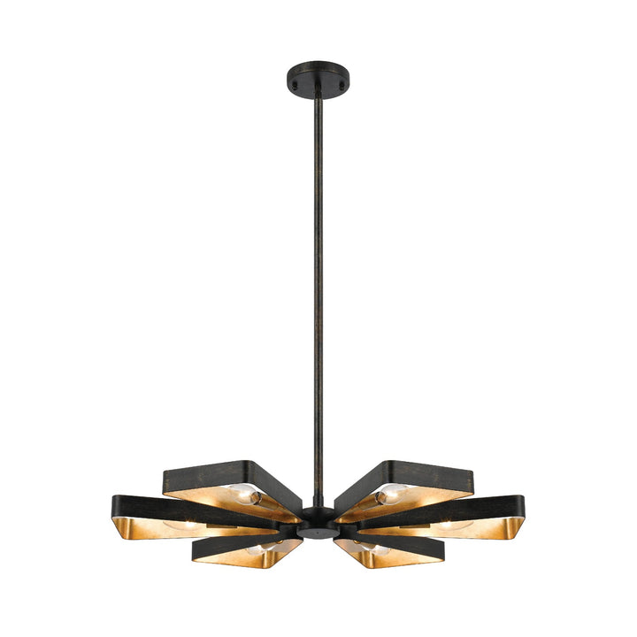 Crystorama Crystorama Luna 6 Light English Bronze + Antique Gold Chandelier