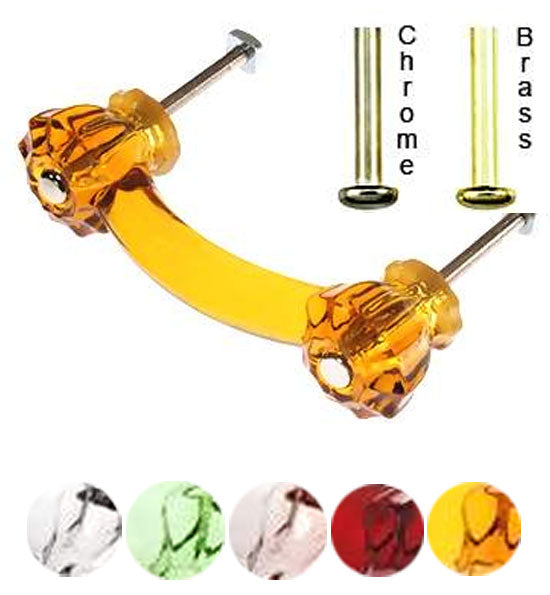 COPPER MOUNTAIN HARDWARE Astoria 4 1/4 Inch Overall Decagon Teardrop Shape Glass Pulls