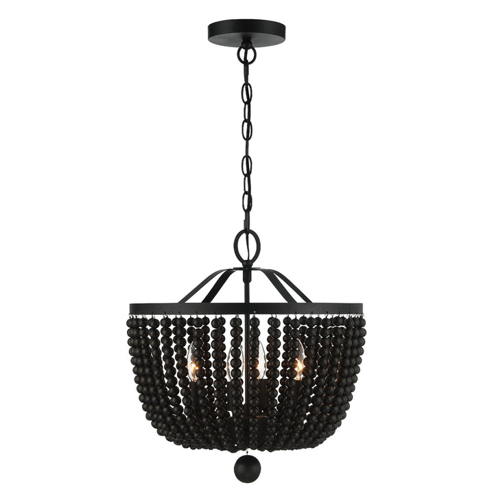 Crystorama Crystorama Rylee 4 Light Matte Black Mini Chandelier