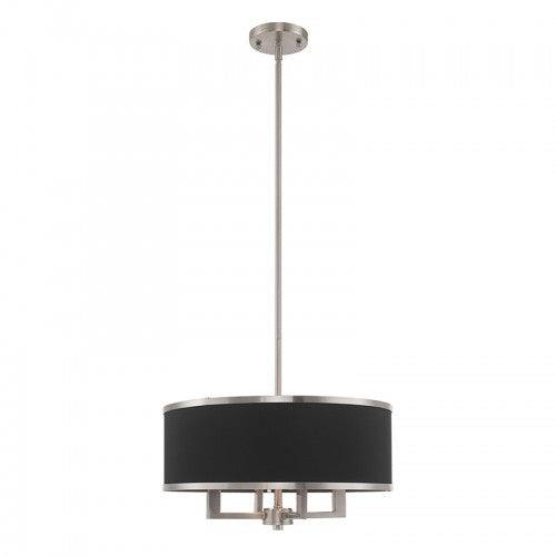 4 Light Brushed Nickel Pendant Chandelier Livex