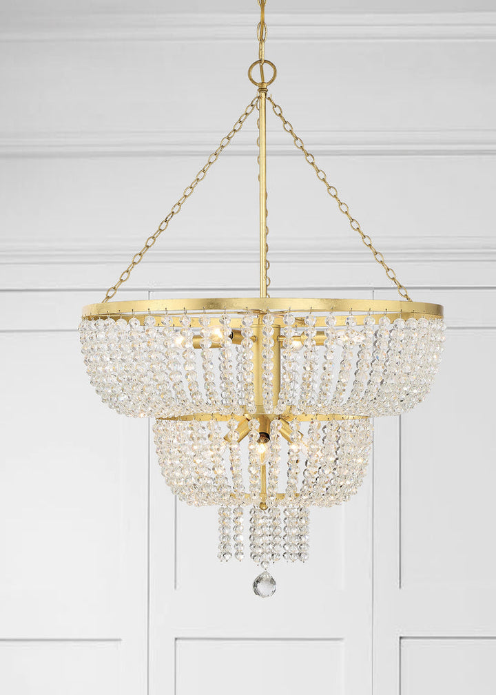 Crystorama Crystorama Rylee 8 Light Antique Gold Chandelier