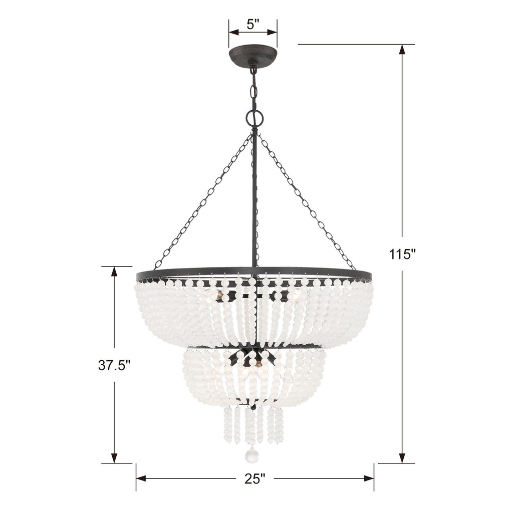 Crystorama Crystorama Rylee 8 Light Matte Black Chandelier