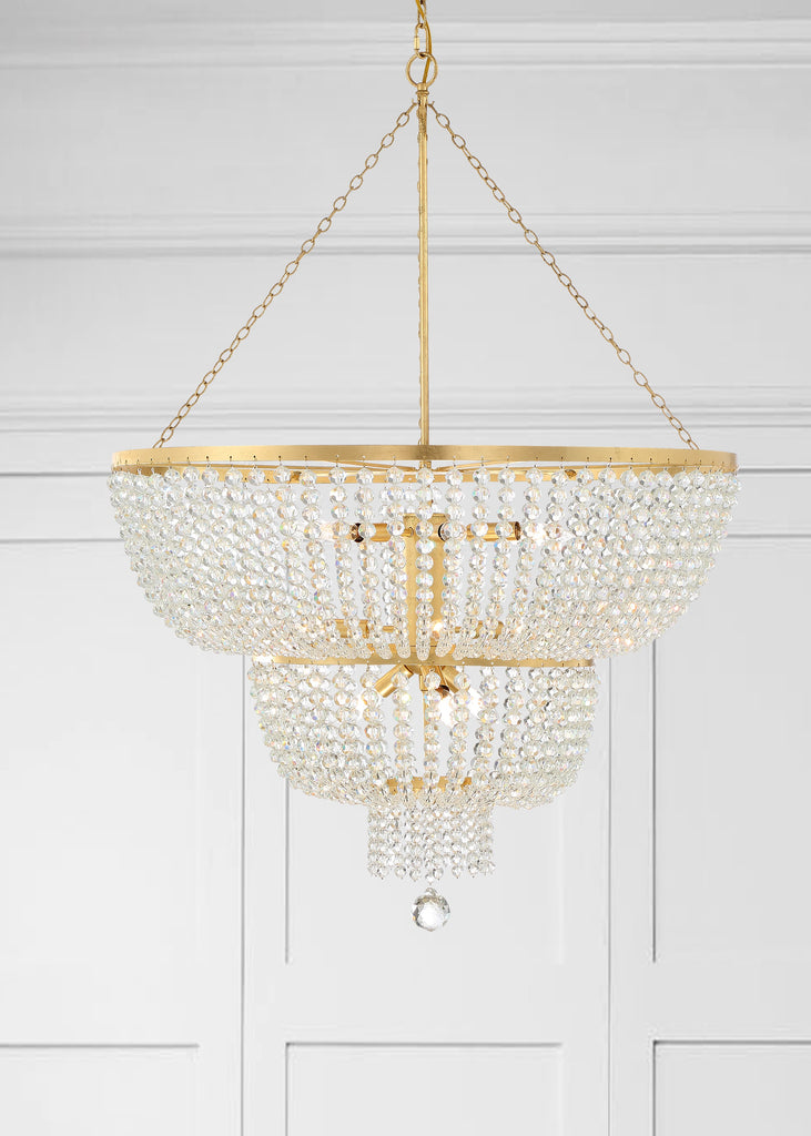 Crystorama Crystorama Rylee 12 Light Antique Gold Chandelier