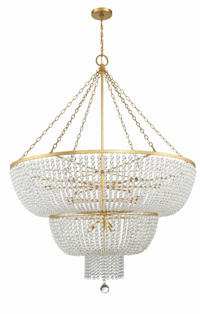 Crystorama Crystorama Rylee 15 Light Antique Gold Chandelier