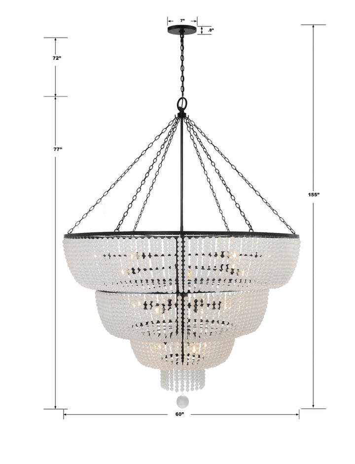 Crystorama Crystorama Rylee 24 Light Matte Black Chandelier