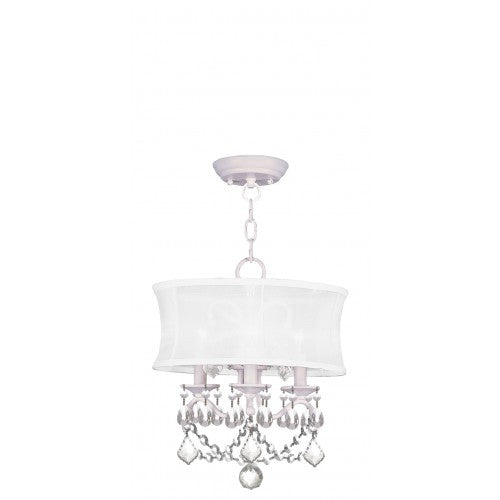 3 Light White Chandelier/Ceiling Mount Livex