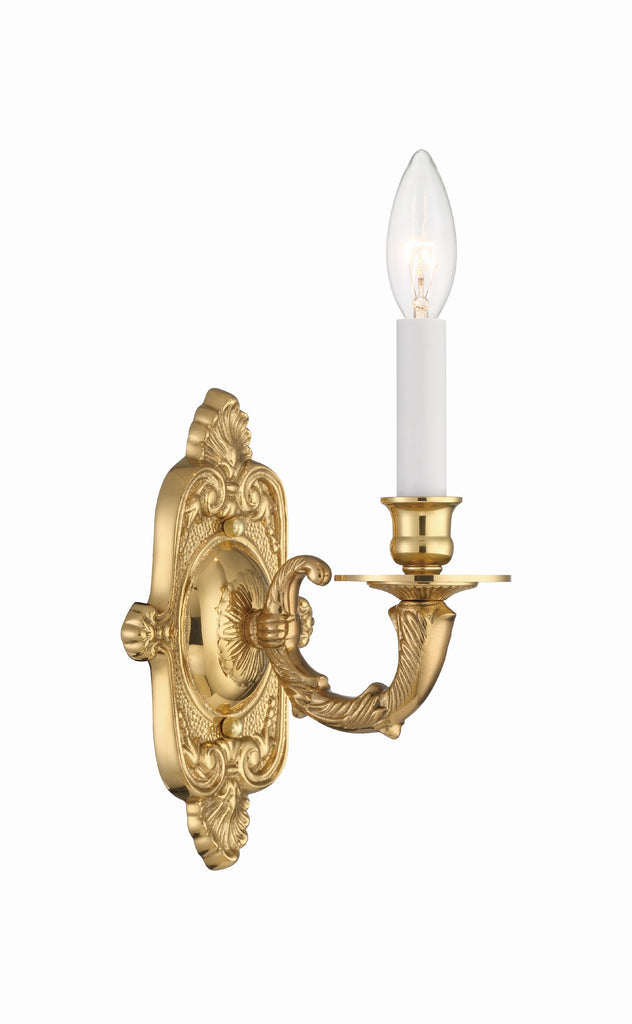 Crystorama Crystorama Crystorama 1 Light Polished Brass Cast Sconce