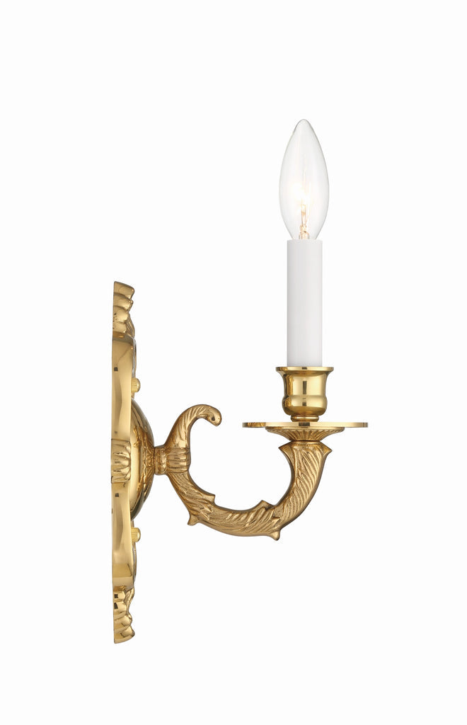 Crystorama Crystorama Crystorama 1 Light Polished Brass Cast Sconce