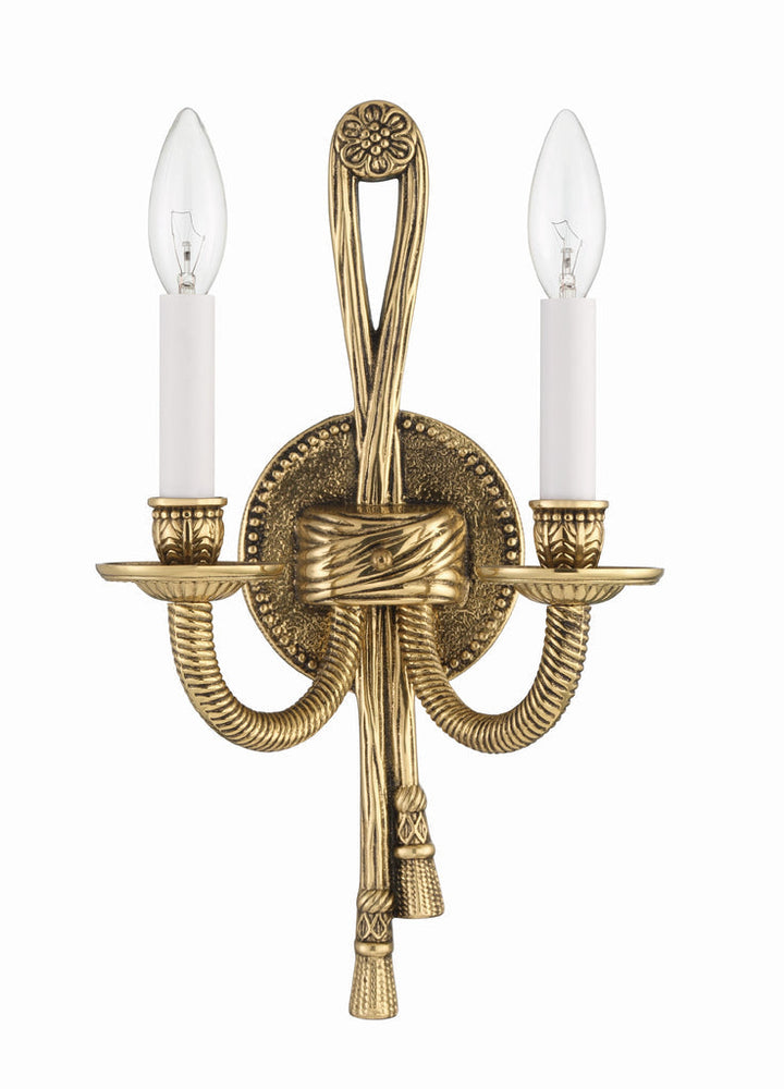 Crystorama Crystorama Crystorama 2 Light Olde Brass Cast Sconce