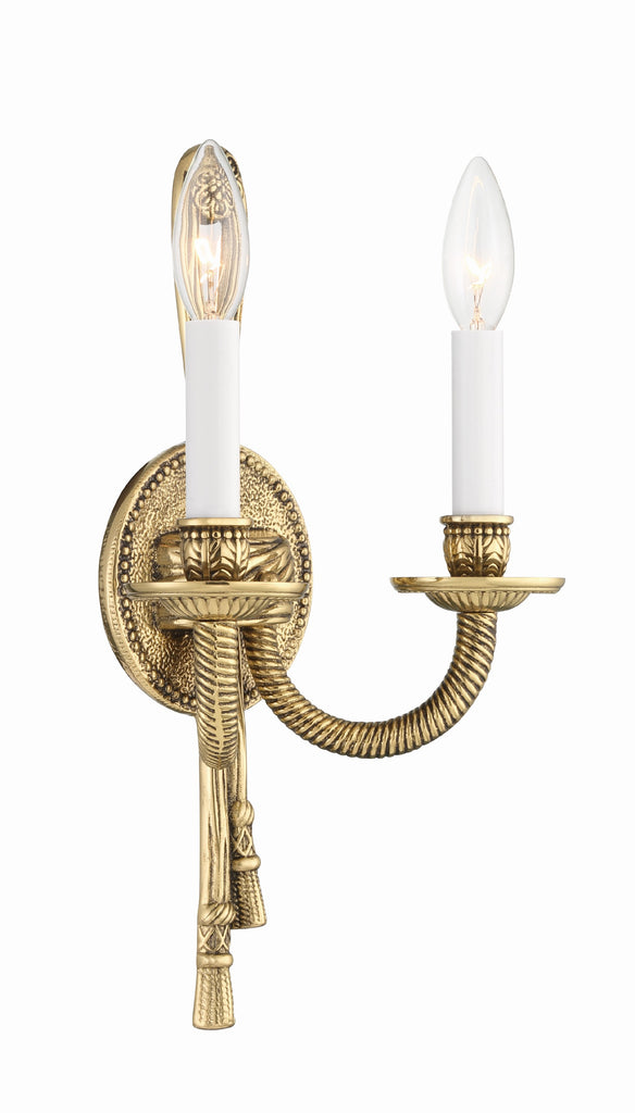 Crystorama Crystorama Crystorama 2 Light Olde Brass Cast Sconce