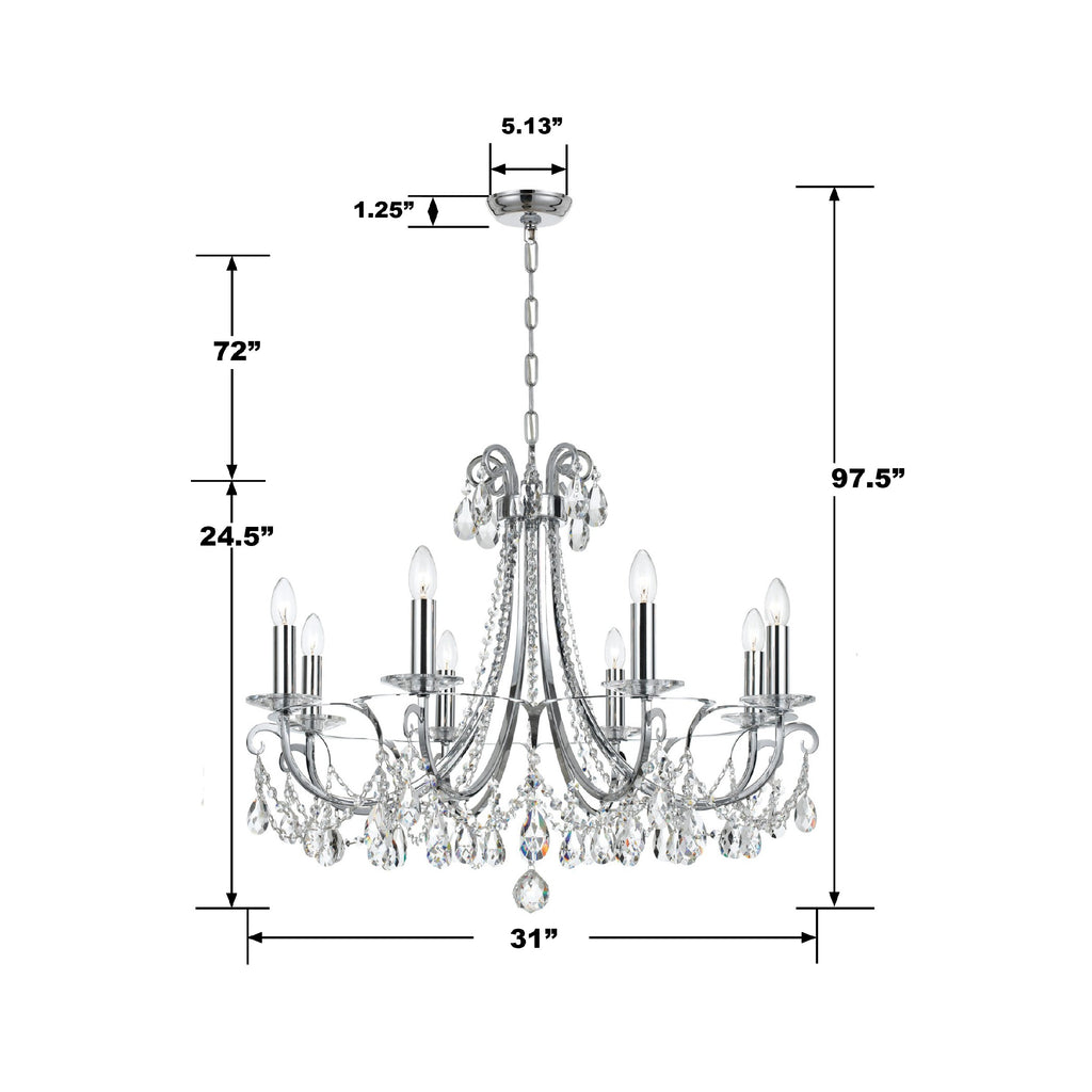 Crystorama Crystorama Othello 8 Light Polished Chrome Chandelier