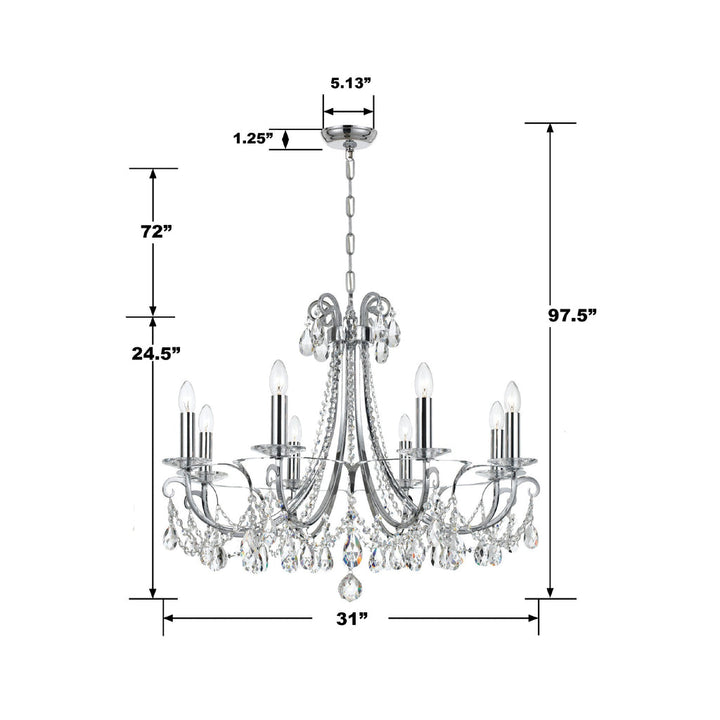 Crystorama Crystorama Othello 8 Light Polished Chrome Chandelier