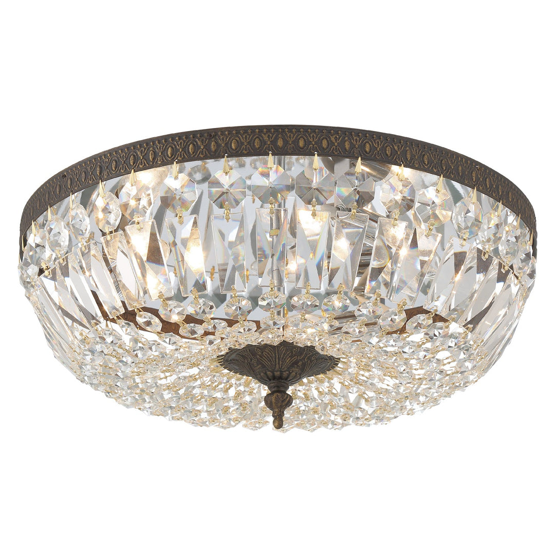 Crystorama 3 Light Spectra Crystal English Bronze Flush Mount Crystorama