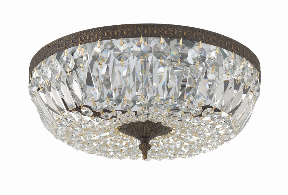 Crystorama 3 Light Spectra Crystal English Bronze Flush Mount Crystorama