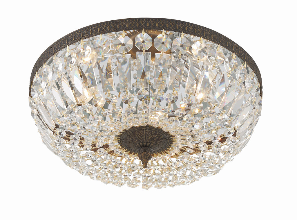 Crystorama 3 Light Spectra Crystal English Bronze Flush Mount Crystorama