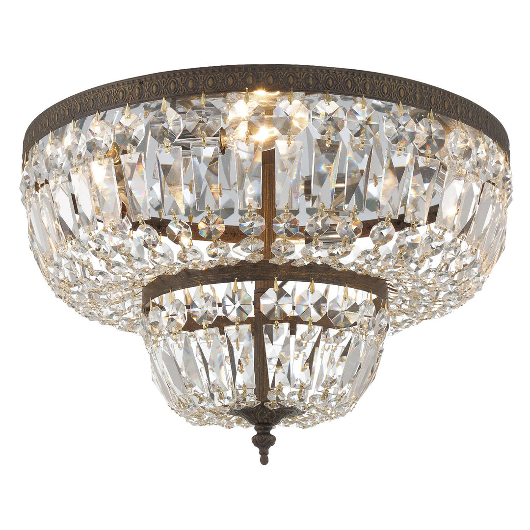 Crystorama 4 Light Spectra Crystal English Bronze Flush Mount Crystorama